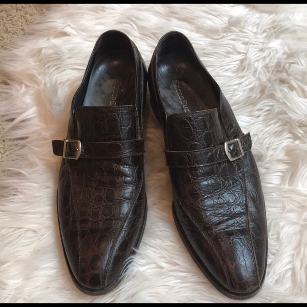 BACCO BUCCI Men’s Brown Leather Loafers: Size 10